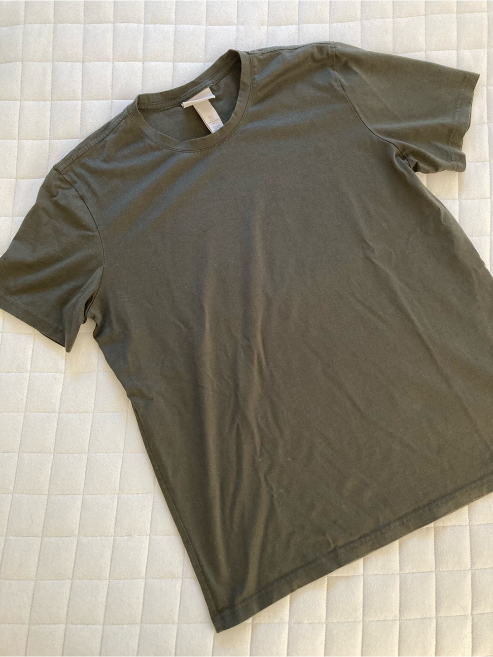 H&M Men's Short Sleeve Crewneck T‑Shirt in Olive